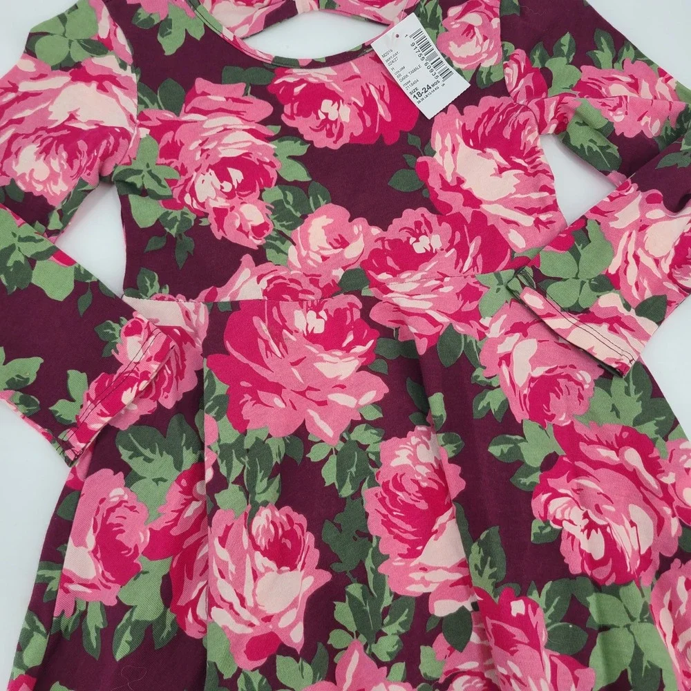 The Children's Place NWT Floral Bow Back Fit and Flare Jersey Dress 18-24M